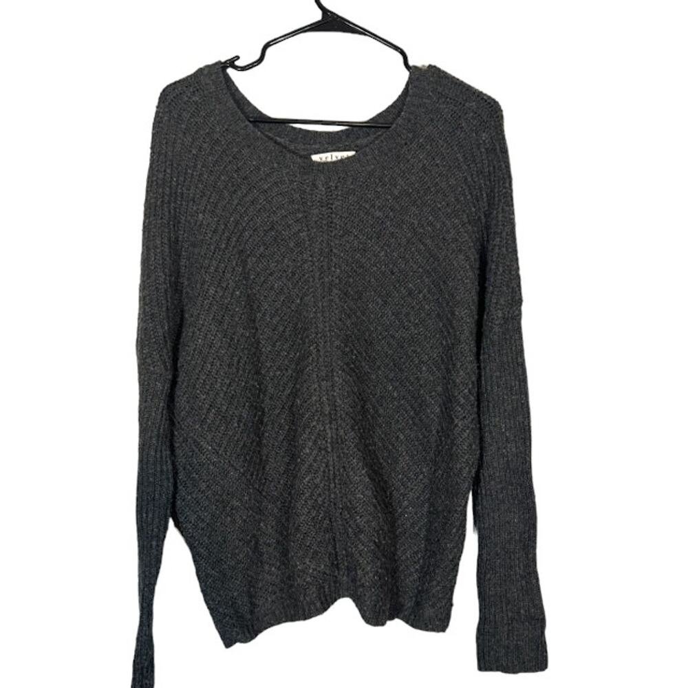 Velvet Graham & Spencer Women’s Gray Lambswool Blend Long Sleeve Knit Sweater XL